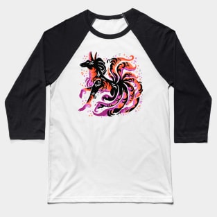 Lesbian Flag Kitsune Baseball T-Shirt